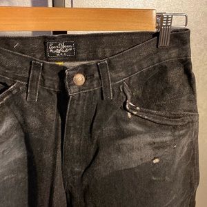 EARL JEANS black/gray washed, frayed hems denim.